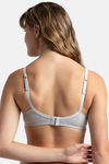 Jockey Padded Non Wired Medium Coverage T-Shirt Bra - Steel Grey Melange — thumbnail 3